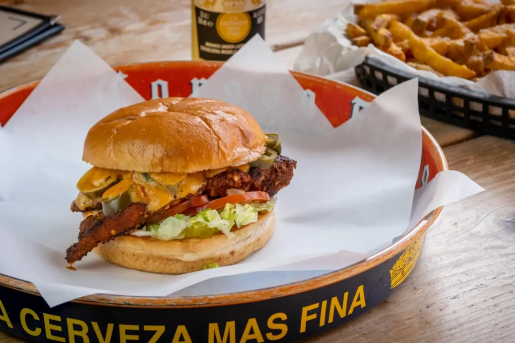 Burger at Boo Koos in Helston, Cornwall