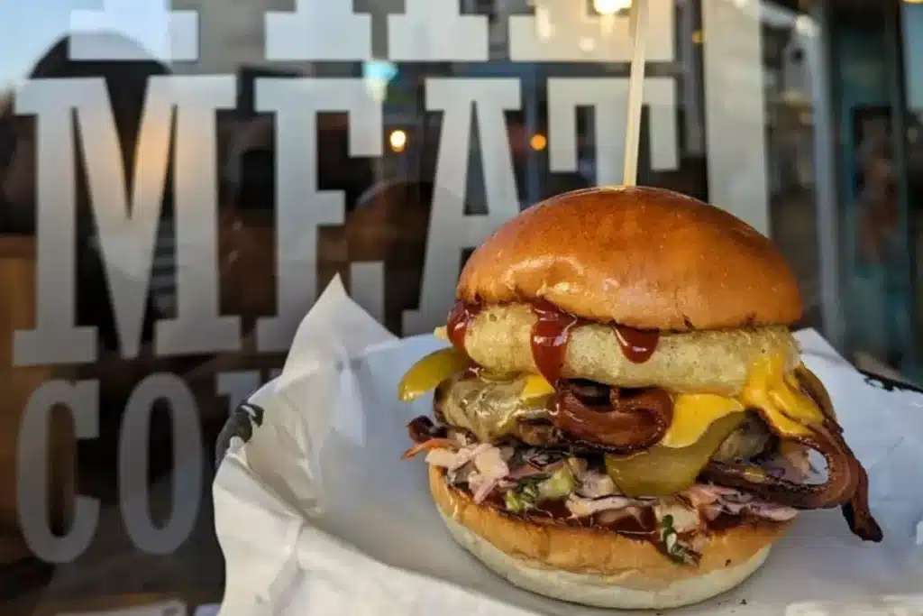 Burger at The Meat Counter in Cornwall