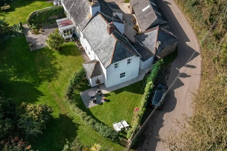 Cornish Holiday Cottages Farm Cottage Aerial View.webp