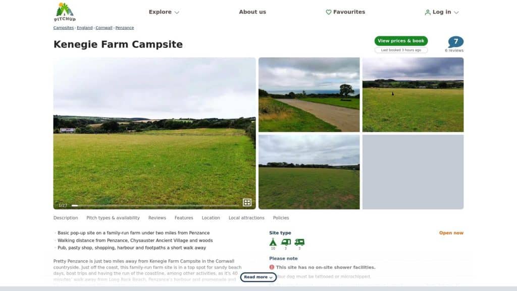 Kenegie Farm Campsite