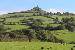 Monkstone Holiday Cottages Vast Open Field and View of Brentor Church