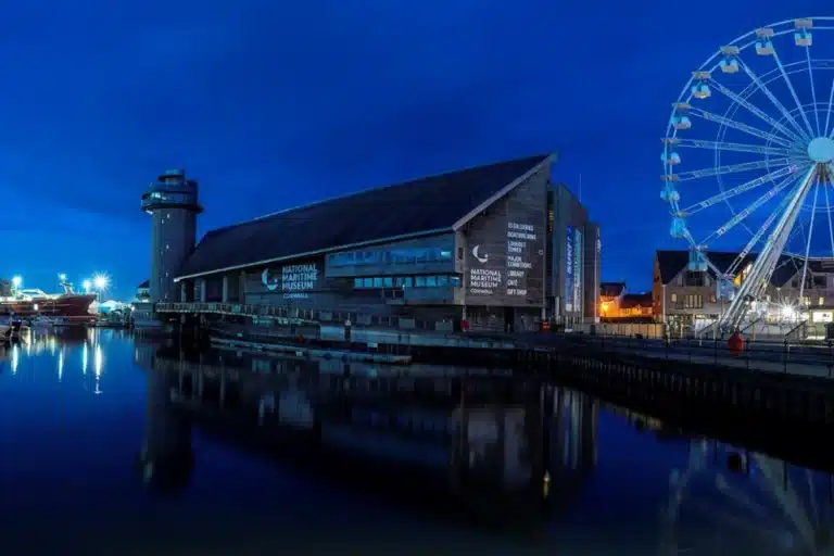 National Maritime Museum Cornwall at Night.webp