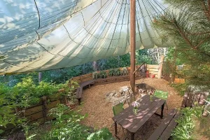 The Copper Pot Campsite Communal Dining Area and Fire Pit