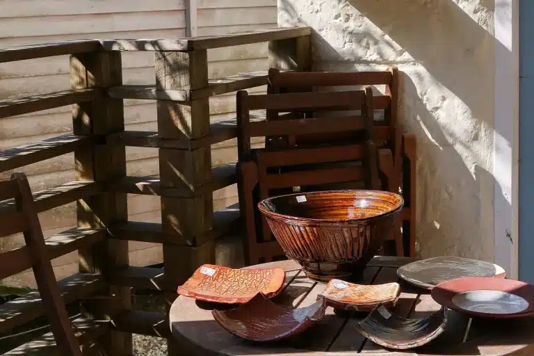 The Leach Pottery Sun Drying Clay Pieces.webp