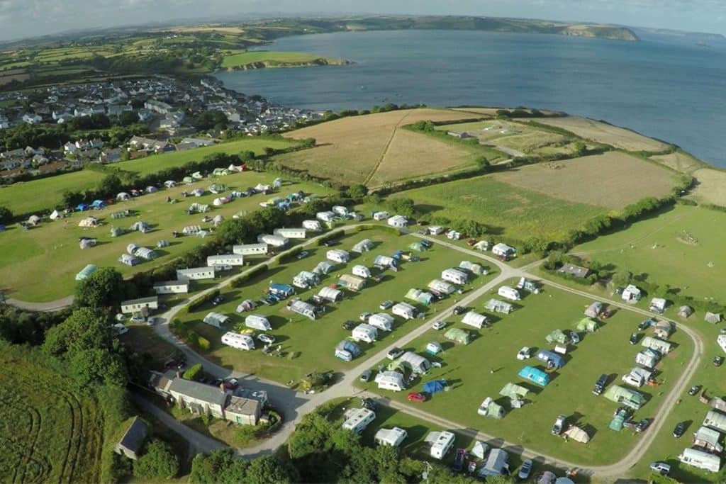 Treloan Coastal Holidays Campsite Aerial View