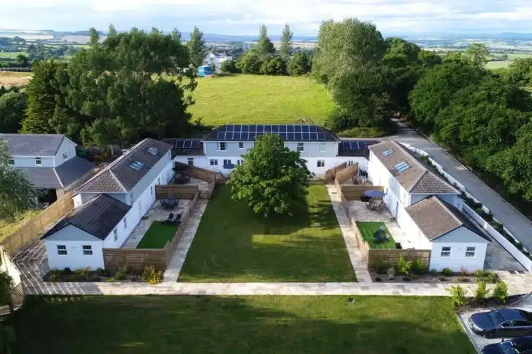 Woodside Holiday Lets Cottages Aerial View.webp