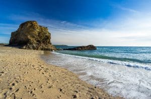 Carlyon Bay beach and rock formation