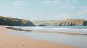 Tranquil Beach Scene with Gentle Waves
