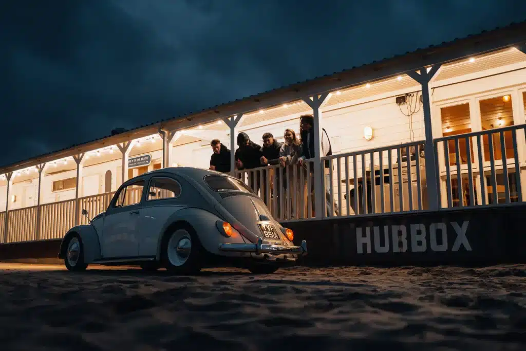 Hubbox Pentewan Exterior at Night