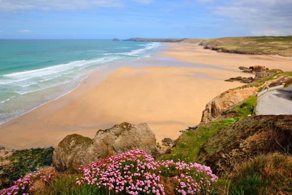 Perranporth Beach in Cornwall