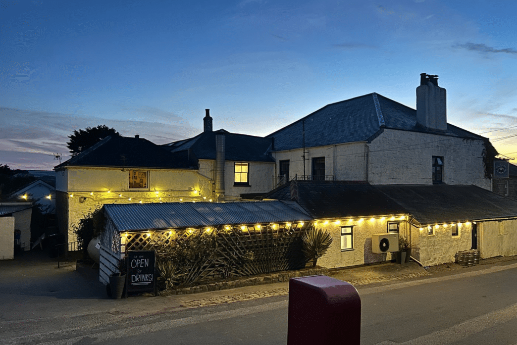 Halsetown Inn Exterior at Night