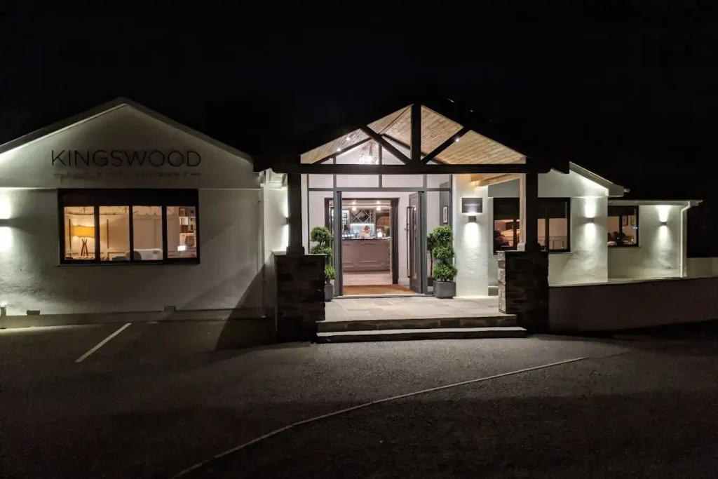 The Kingswood Restaurant Exterior at Night