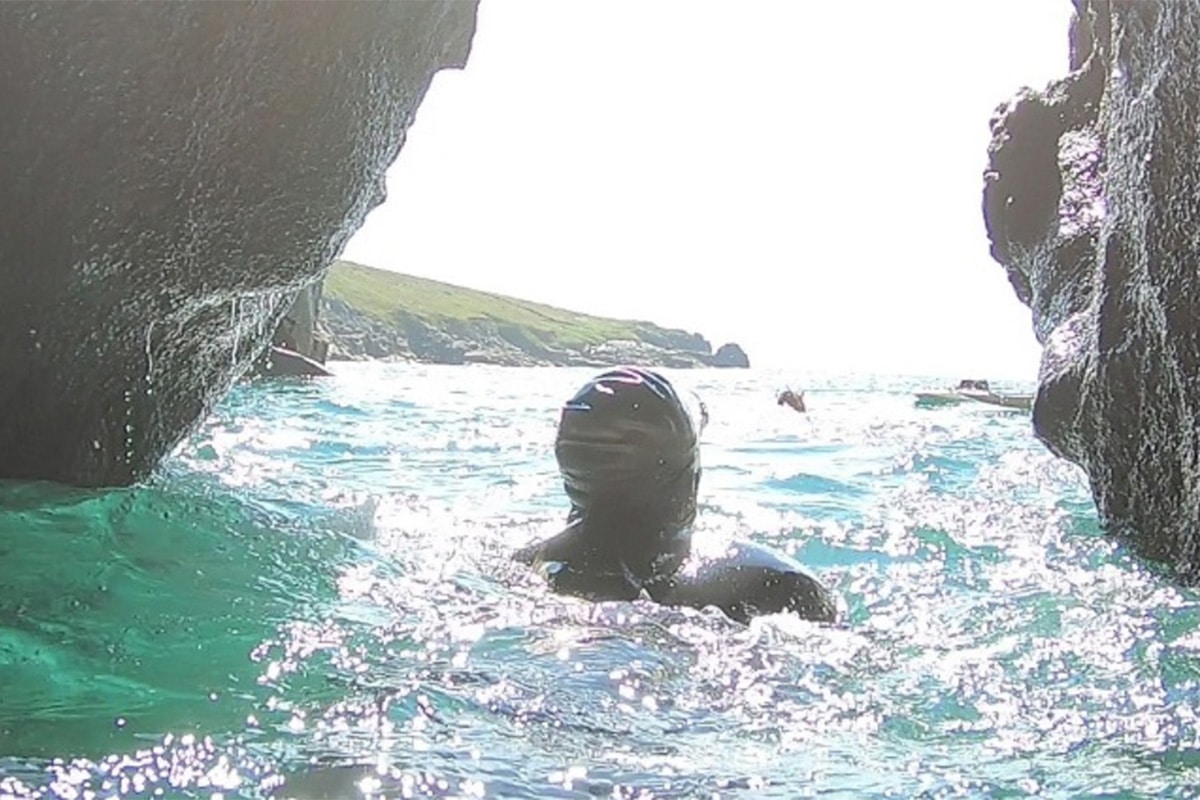 Three Bears Cave Swim Sea Swim Cornwall