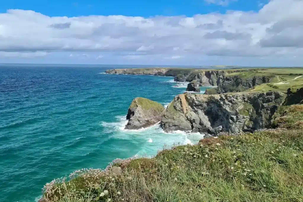 National Trust Carnewas at Bedruthan View of the Rock Stacks